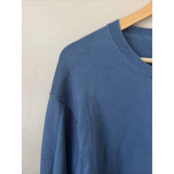 Uniqlo Men’s Blue Lightweight Knit Sweater Size XXL Pullover Crewneck - Picture 3 of 7